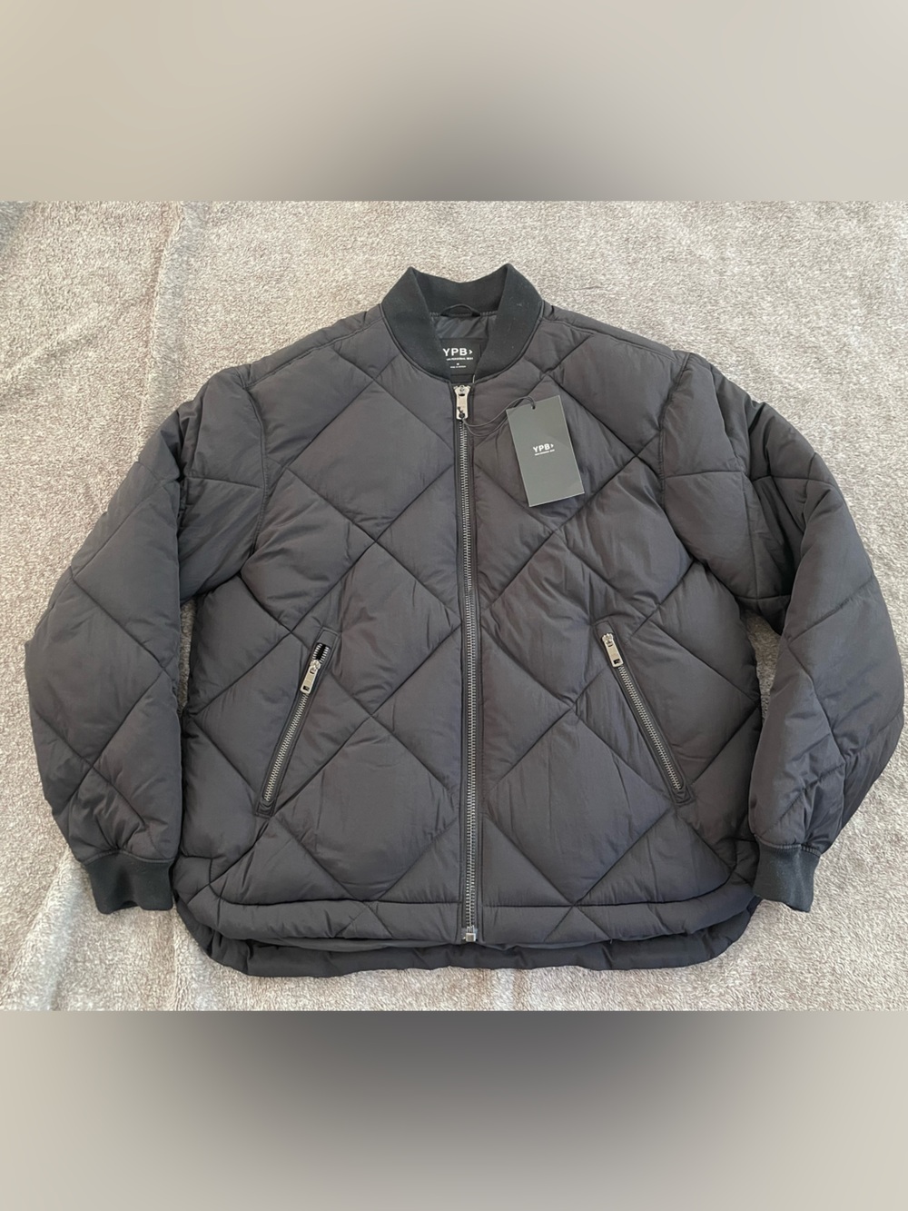 YPB Black Quilted Bomber Jacket - Picture 2 of 3